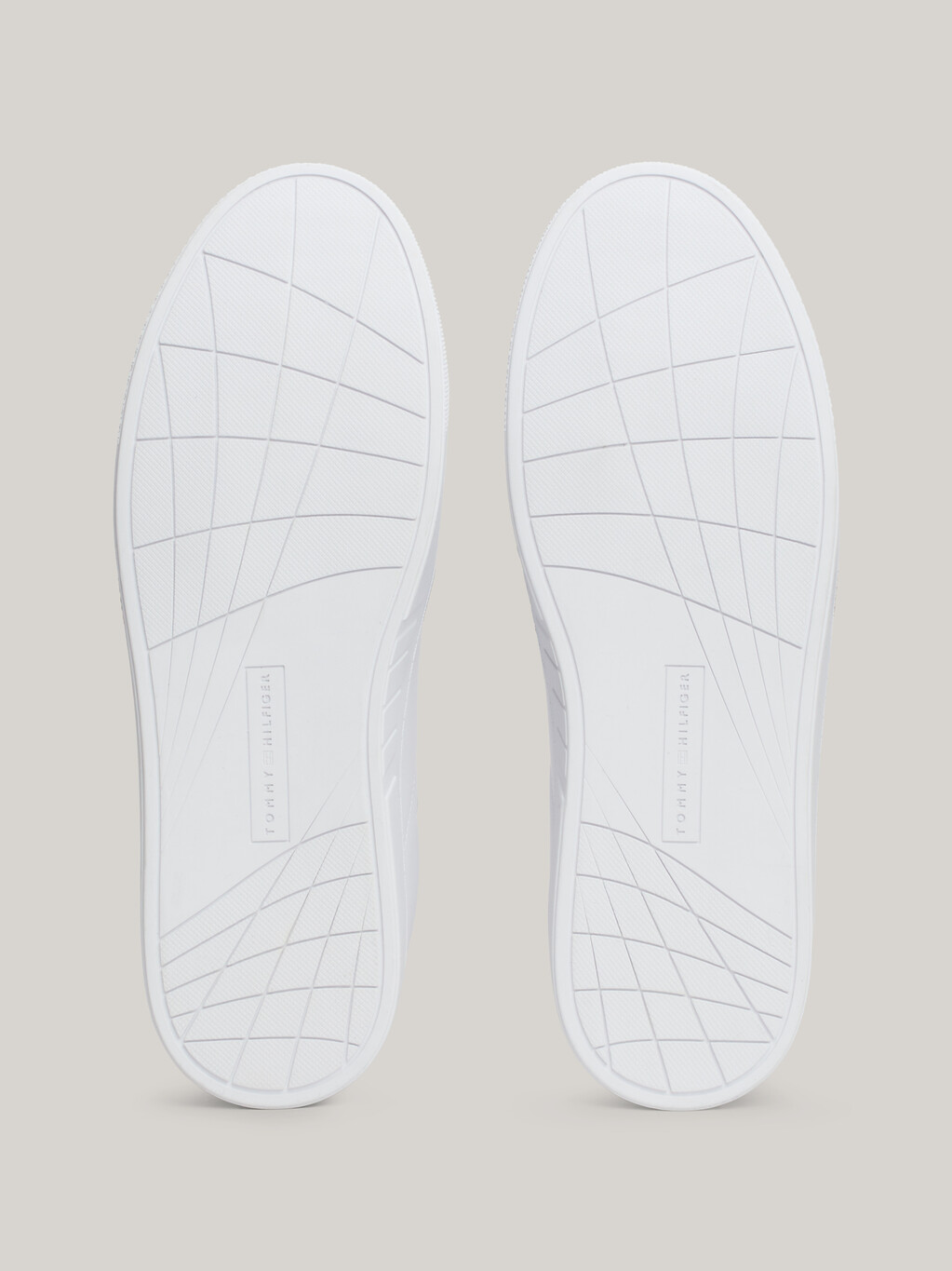 Leather Signature Tape Court Trainers, White, hi-res