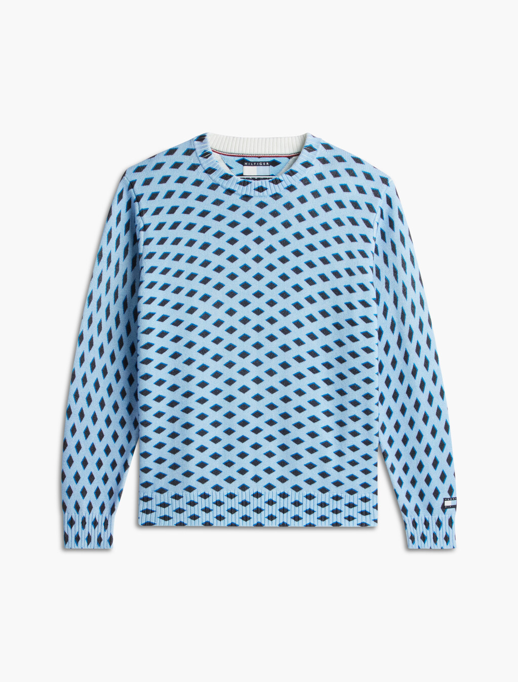 Check Regular Jumper, Well Water / Navy Blue, hi-res