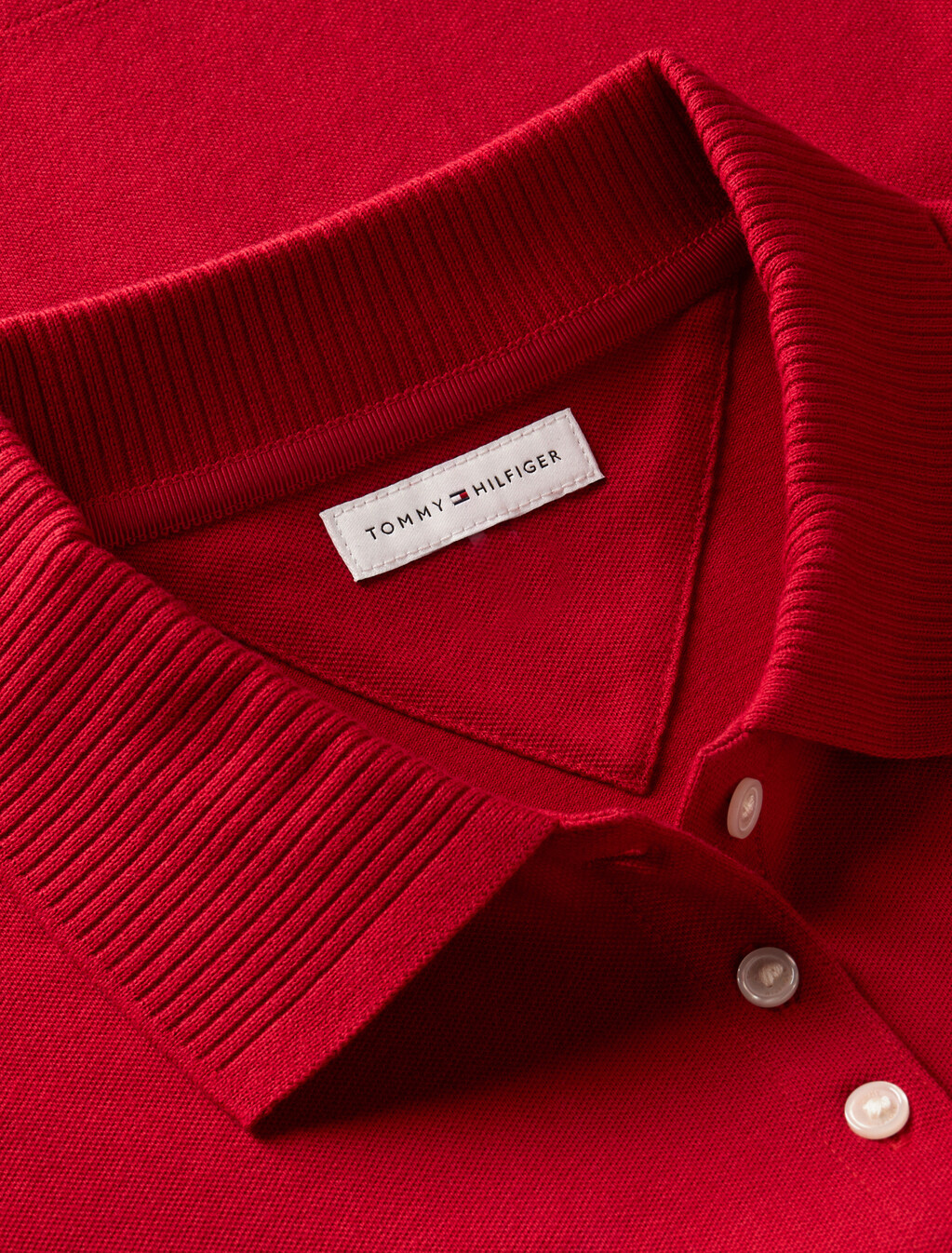 Relaxed Fit Crest Pique Polo Shirt, Medium Red, hi-res