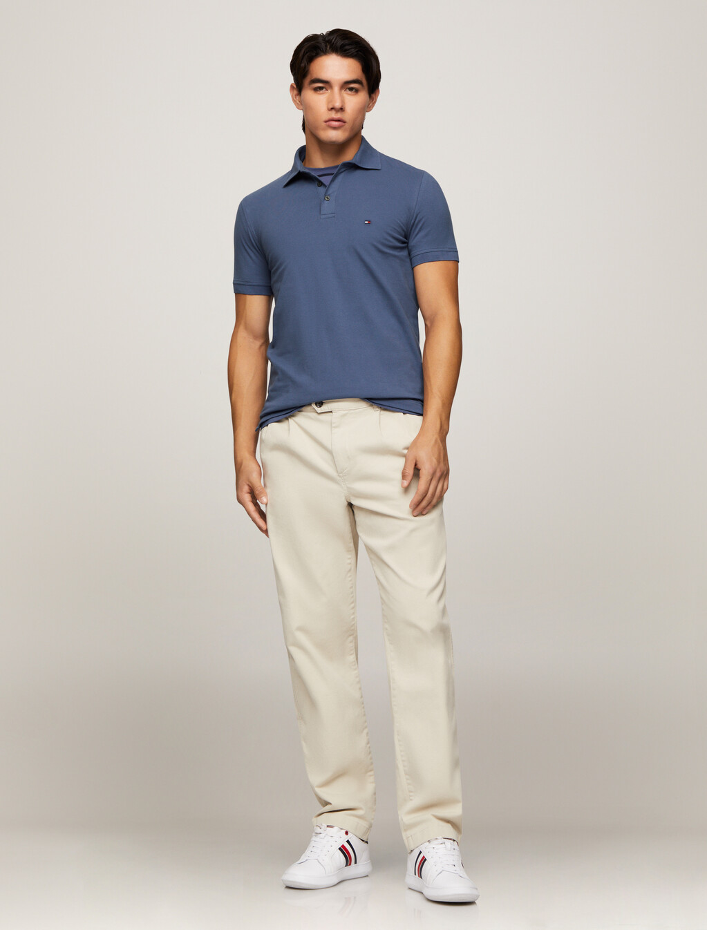 Slim Fit Stretch Polo, Bank Blue, hi-res