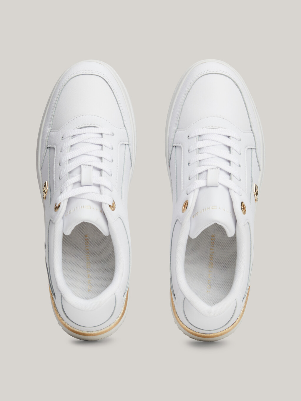 TH Monogram Chunky Court Trainers, White, hi-res