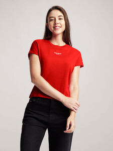 Hilfiger T-Shirt red Baby Fit | Logo Tommy Singapore | Essential