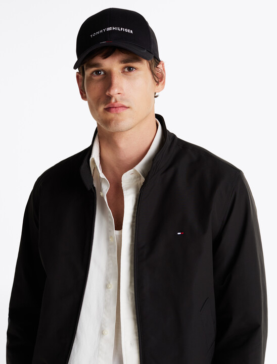 Six-Panel Logo Embroidery Baseball Cap, Black Six-Panel Logo Embroidery Baseball Cap