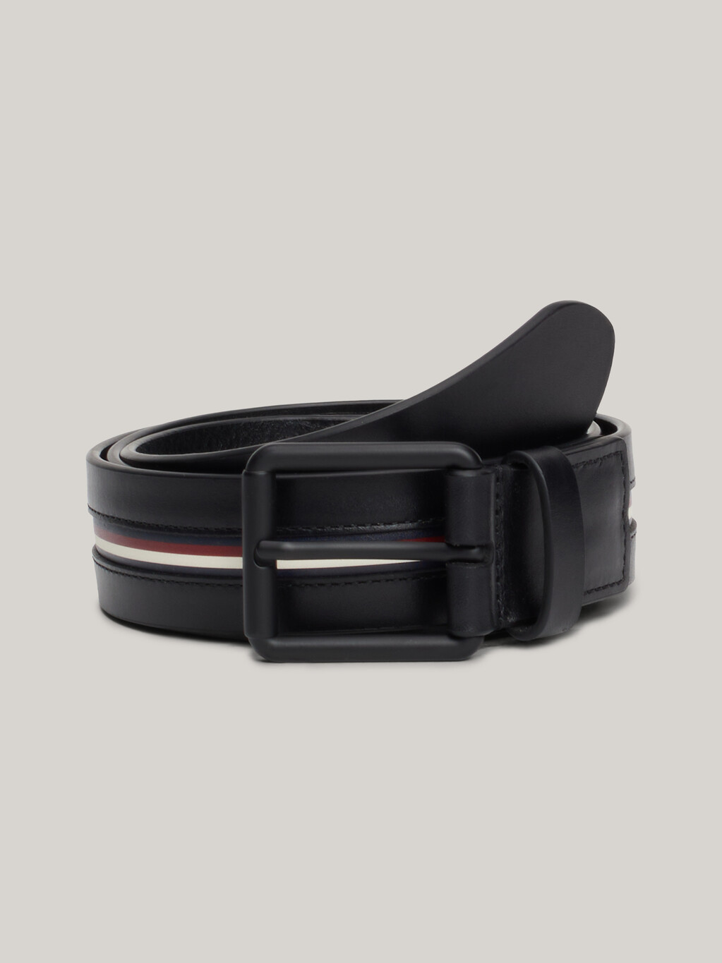 Corporate Casual Leather Belt, Black, hi-res