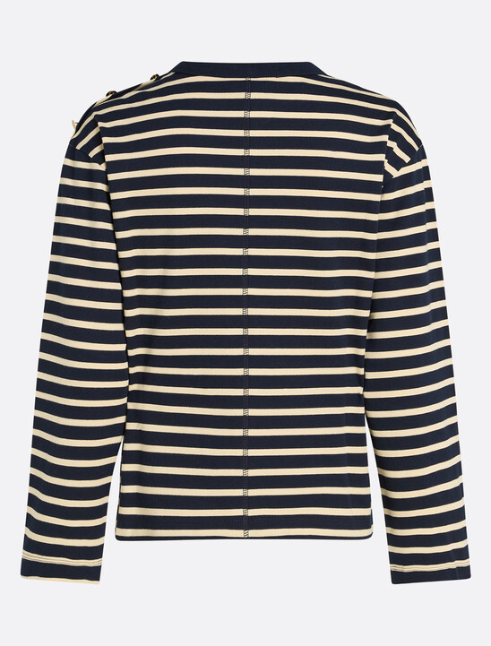Gold Button Stripe Top