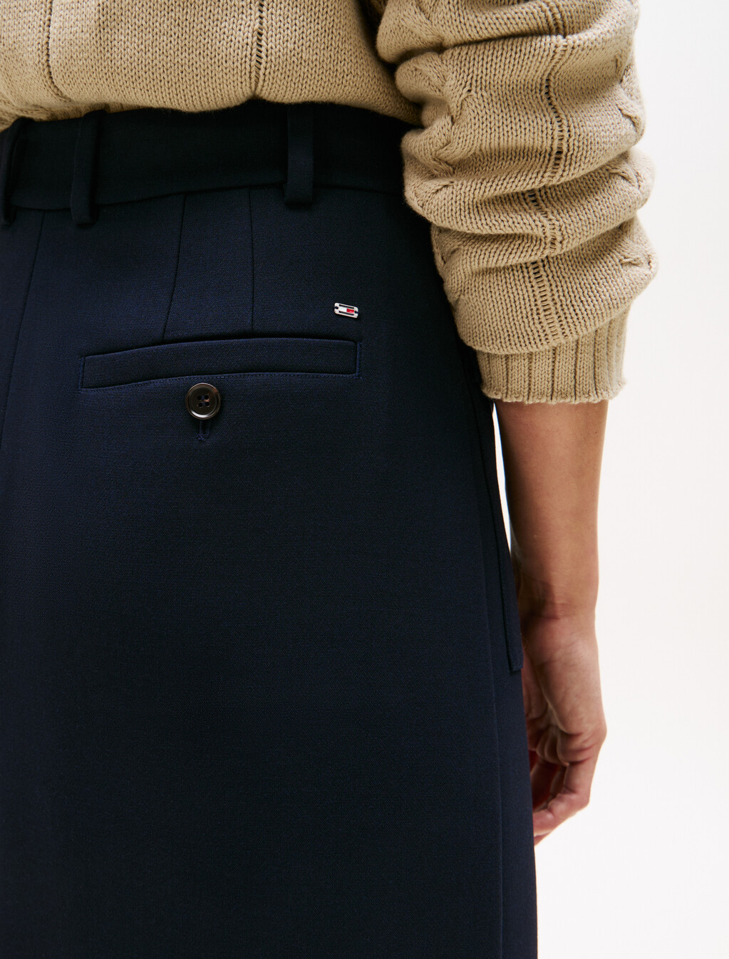 Tailored Midi Skirt, Dark Night Navy, hi-res