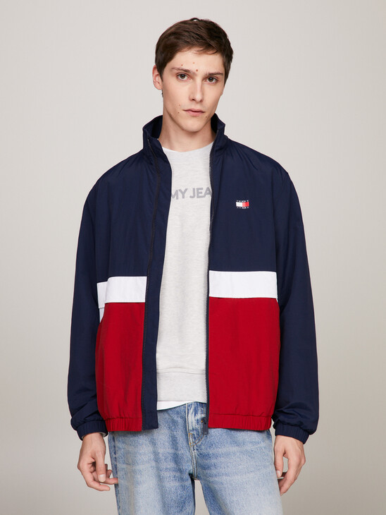 Essential Colour-Blocked Relaxed Bomber Jacket