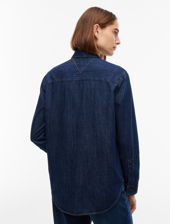 Relaxed Fit Logo Embroidery Denim Shirt