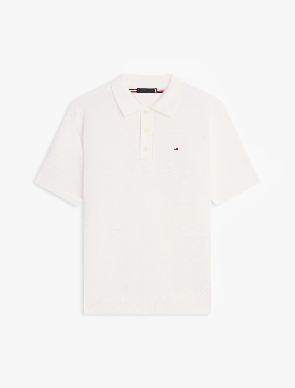 Cotton Blend Short Sleeve Polo, Ivory Petal, hi-res