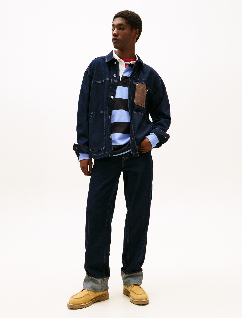 Relaxed Denim Chore Jacket, Denim Dark, hi-res