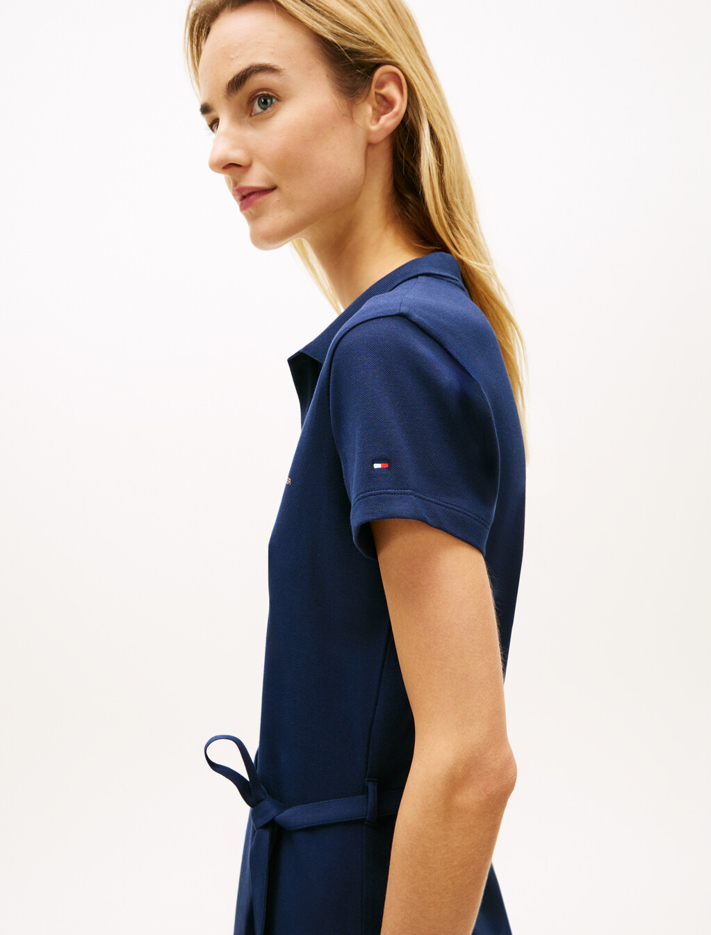 Lurex Varsity Polo Dress, Dark Night Navy, hi-res