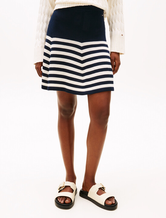 Flared Mini Skirt With Silk