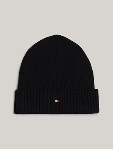 Hilfiger Flag Beanie with Cashmere, Black, hi-res