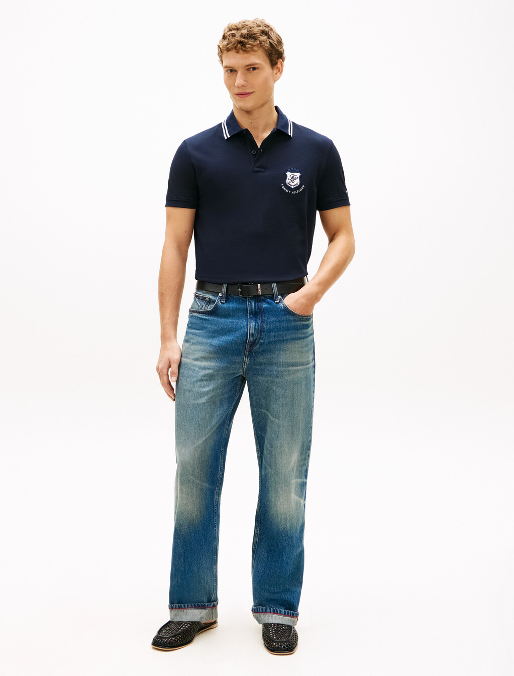 Regular Fit Crest Appliqu&eacute; Polo Shirt, Desert Sky, hi-res