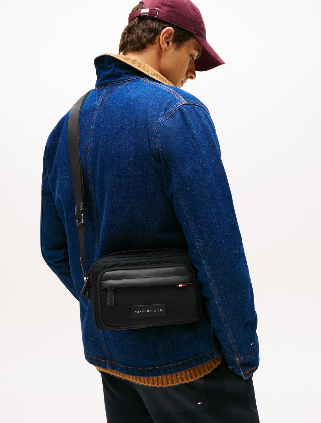 Nylon Reporter Bag, Black, hi-res