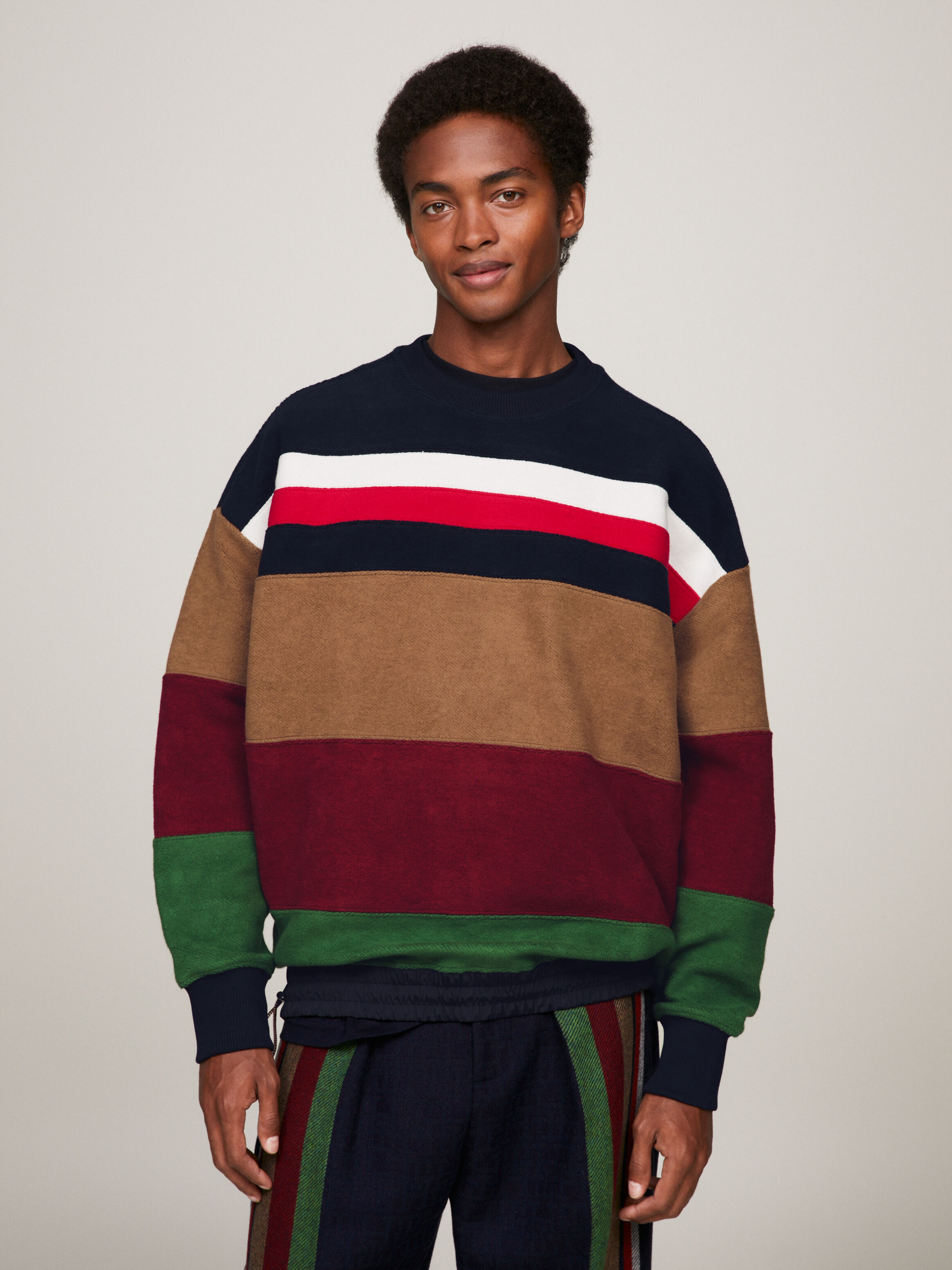 Tommy x Pendleton New York Stripe Oversized Sweatshirt blue Tommy Hilfiger Singapore