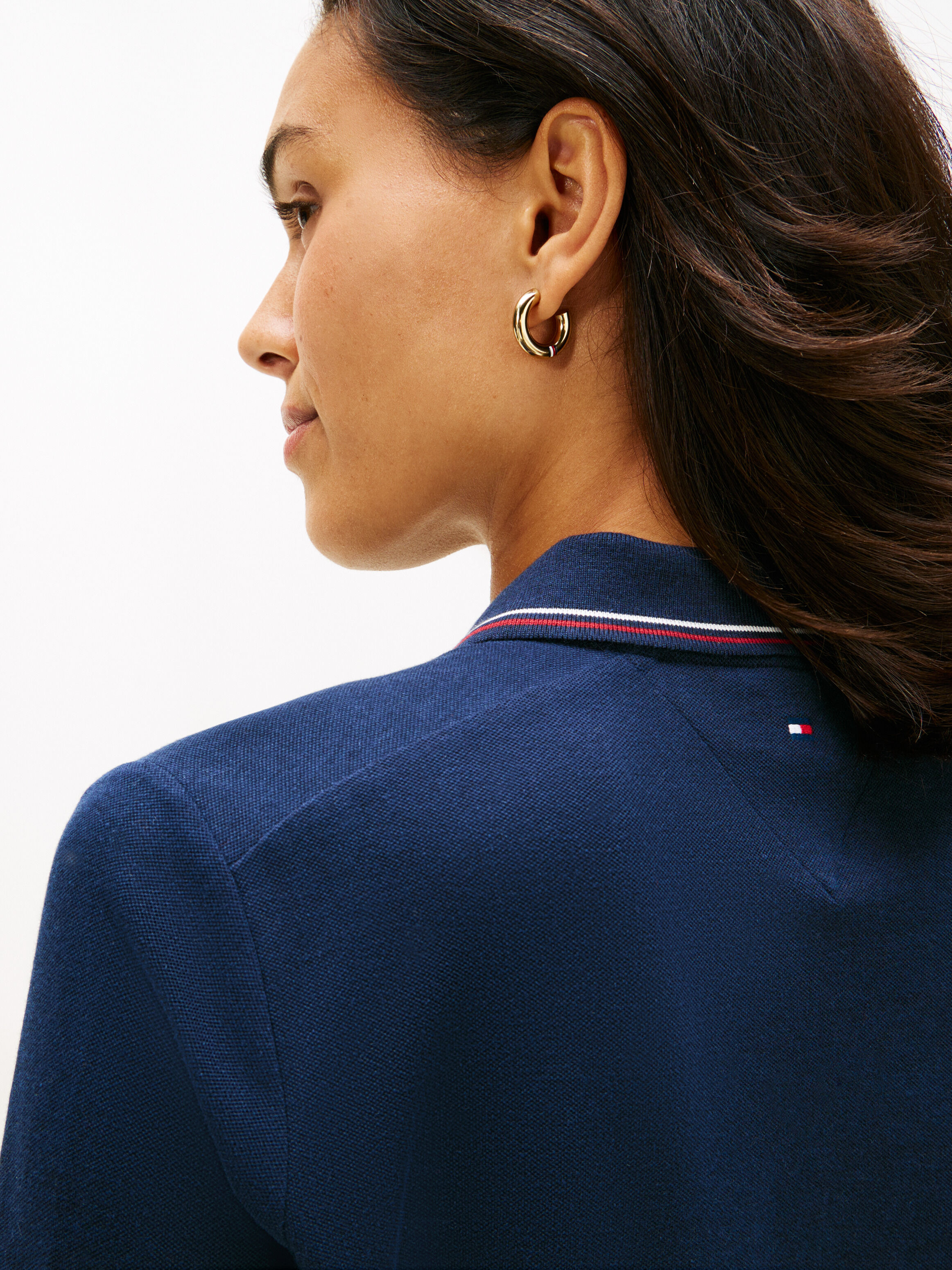 Regular Fit Pique Zip Polo Shirt | blue | Tommy Hilfiger Singapore