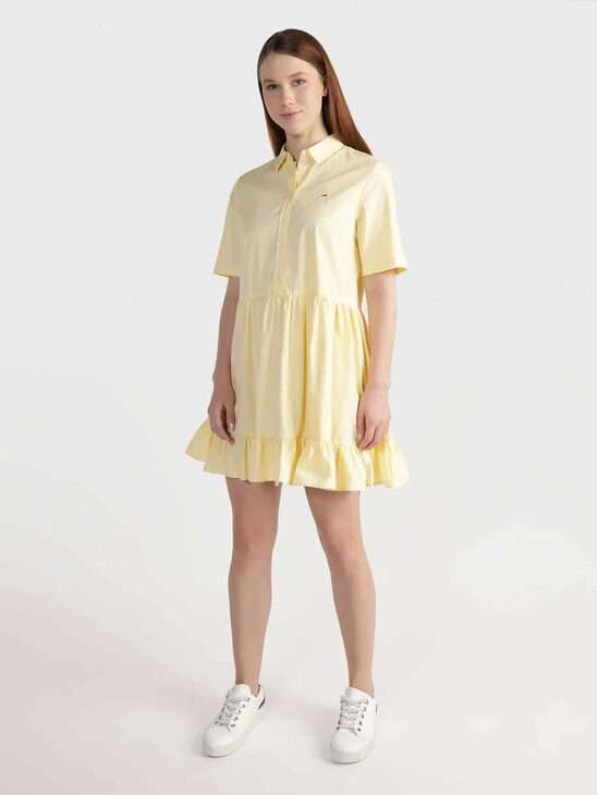 Poplin Tiered Shirt Dress