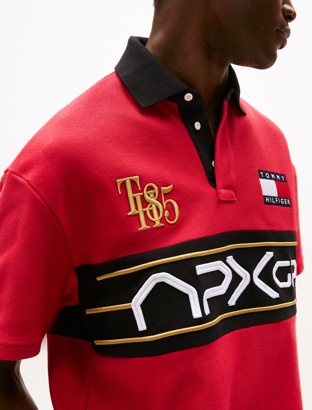 The APXGP Collection Relaxed Logo Polo Shirt, Primary Red/Black, hi-res
