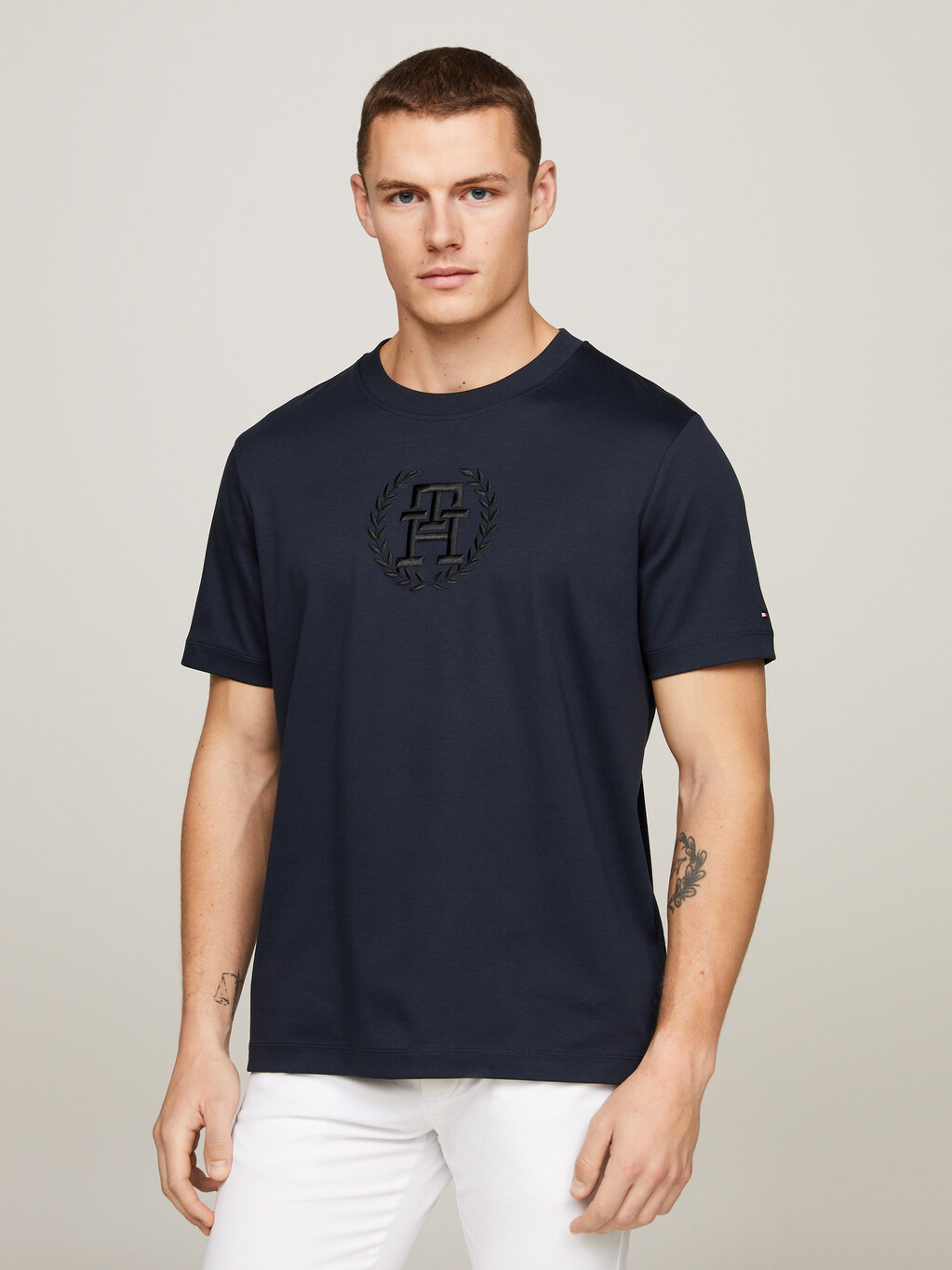 Archive Crest Logo Tonal Embroidery T-Shirt, Desert Sky, hi-res