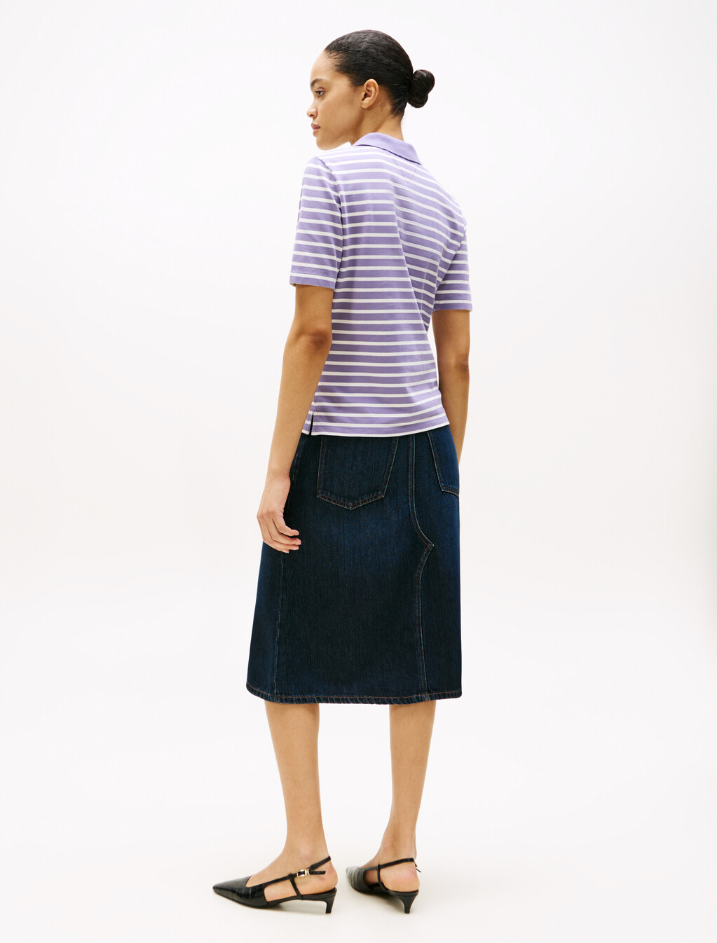 1985 Collection Flag Embroidery Regular Polo, Purple/ Ecru Stp, hi-res