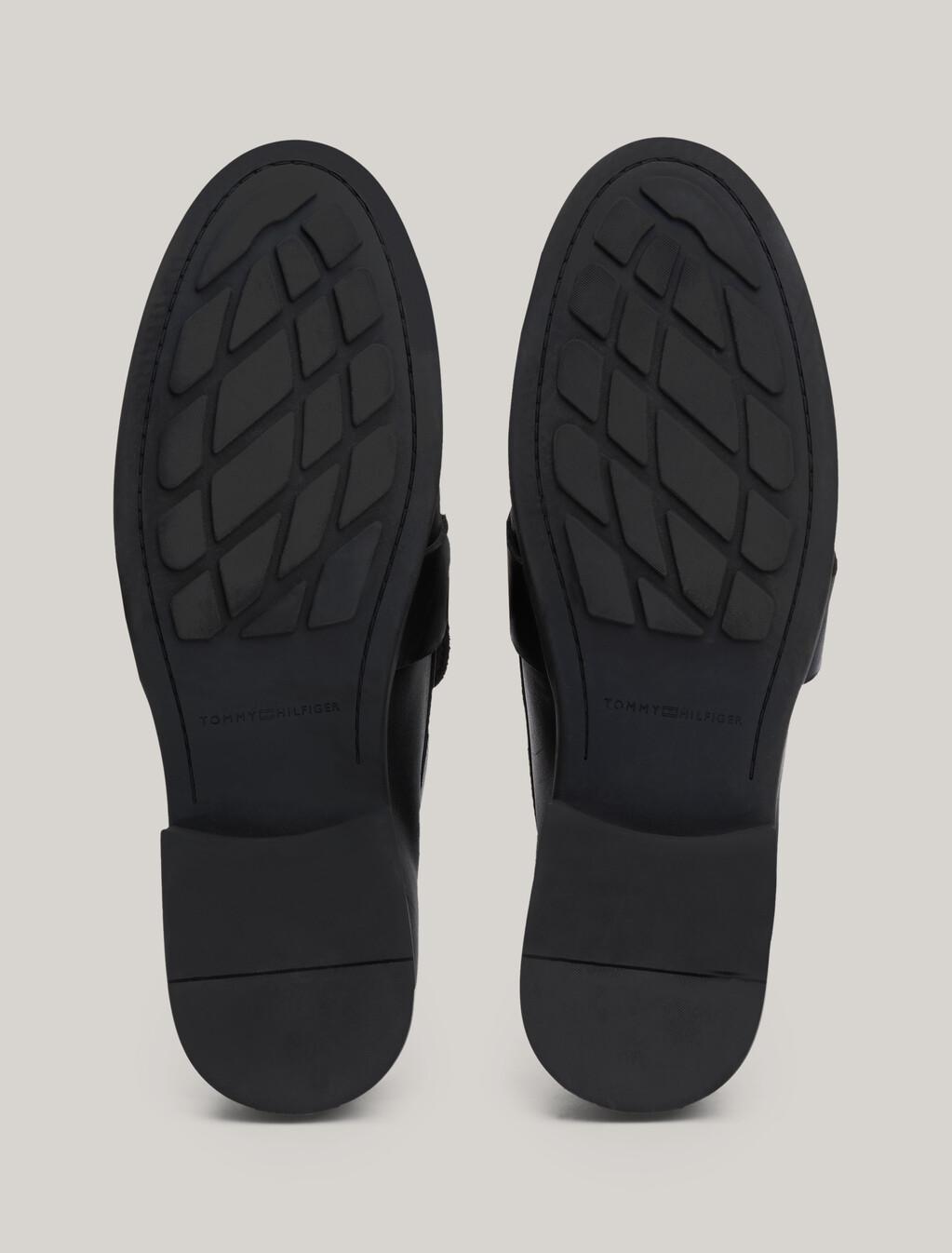 Chain Detail Leather Loafers, Black, hi-res