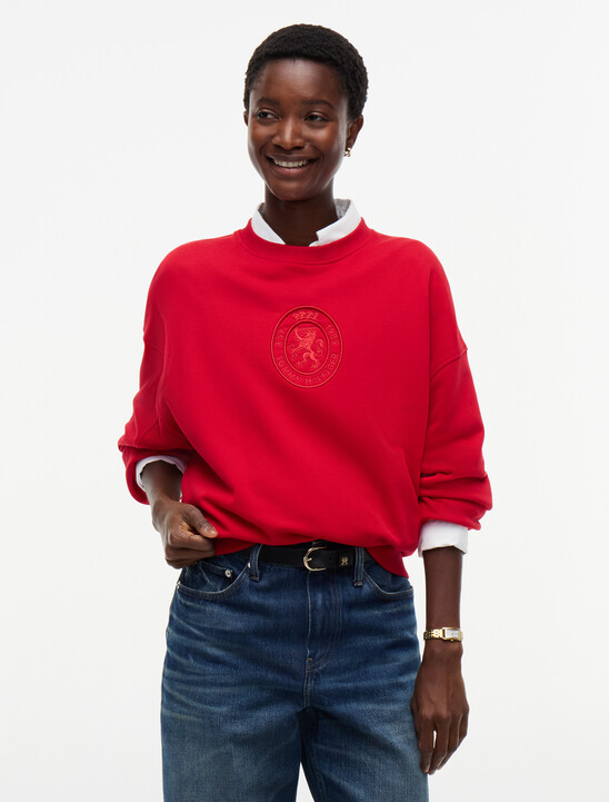 Tonal Crest Terry Relaxed Sweatshirt