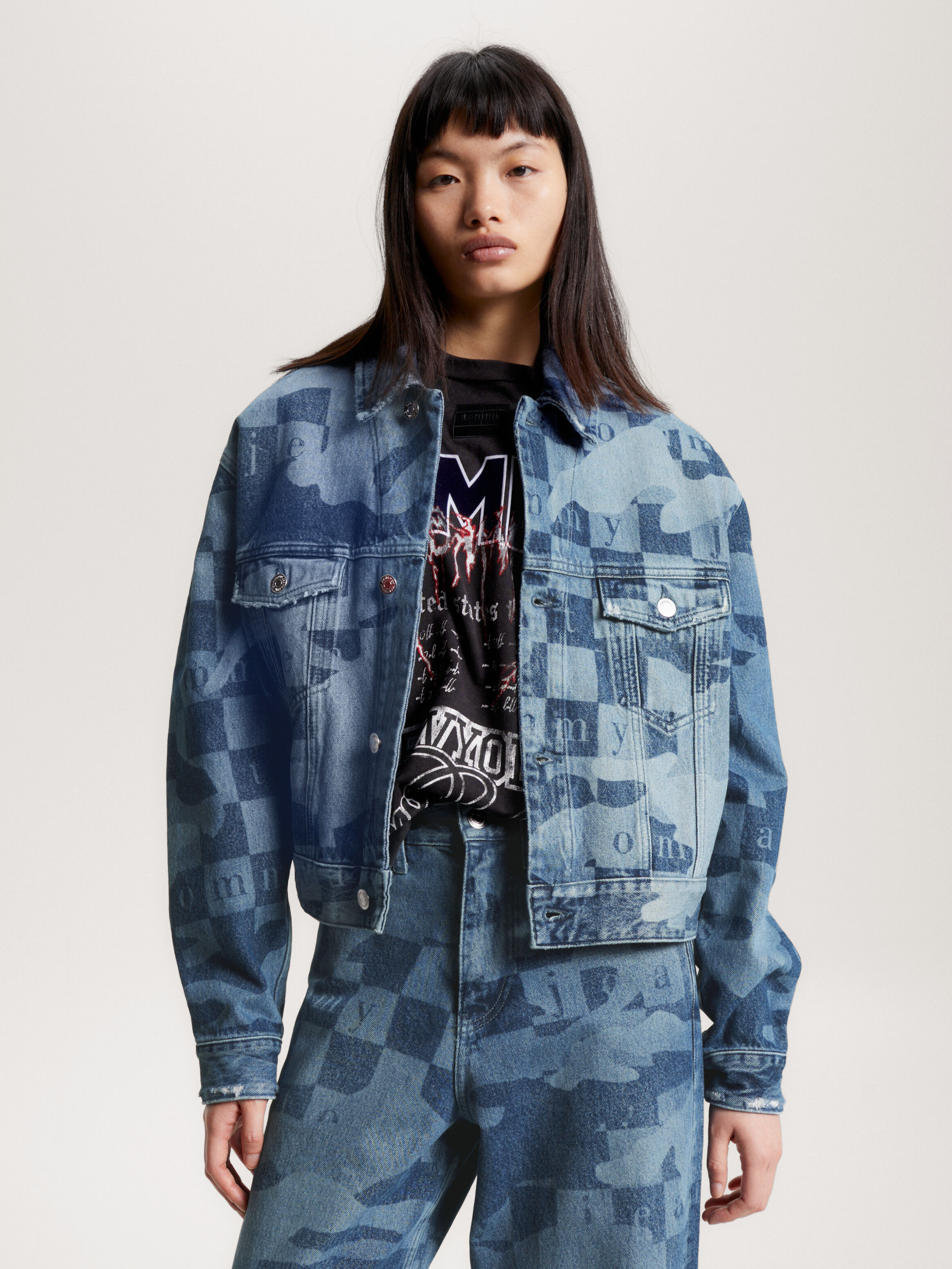Tommy denim jacket clearance logo