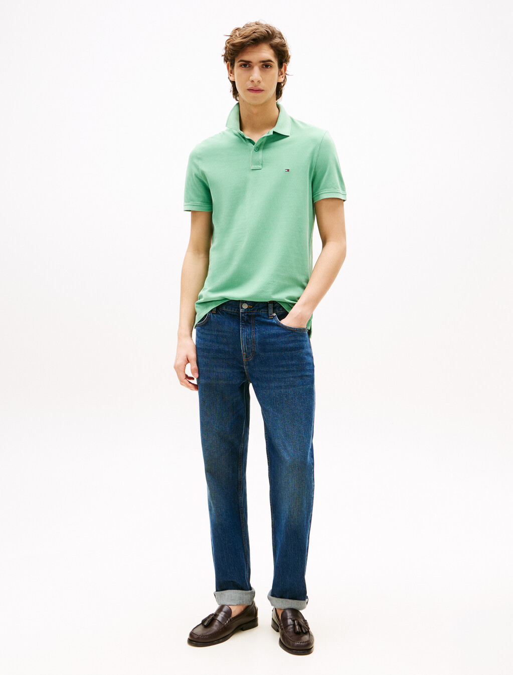 Garment Dyed Flag Embroidery Regular Polo, Fort Green, hi-res