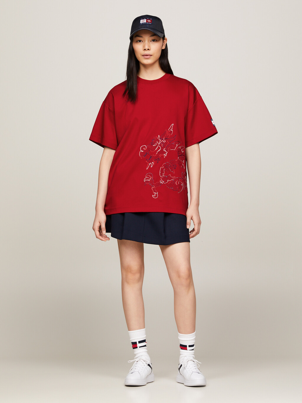 Tommy x CLOT Dual Gender Dragon Motif T-Shirt, Arizona Red, hi-res