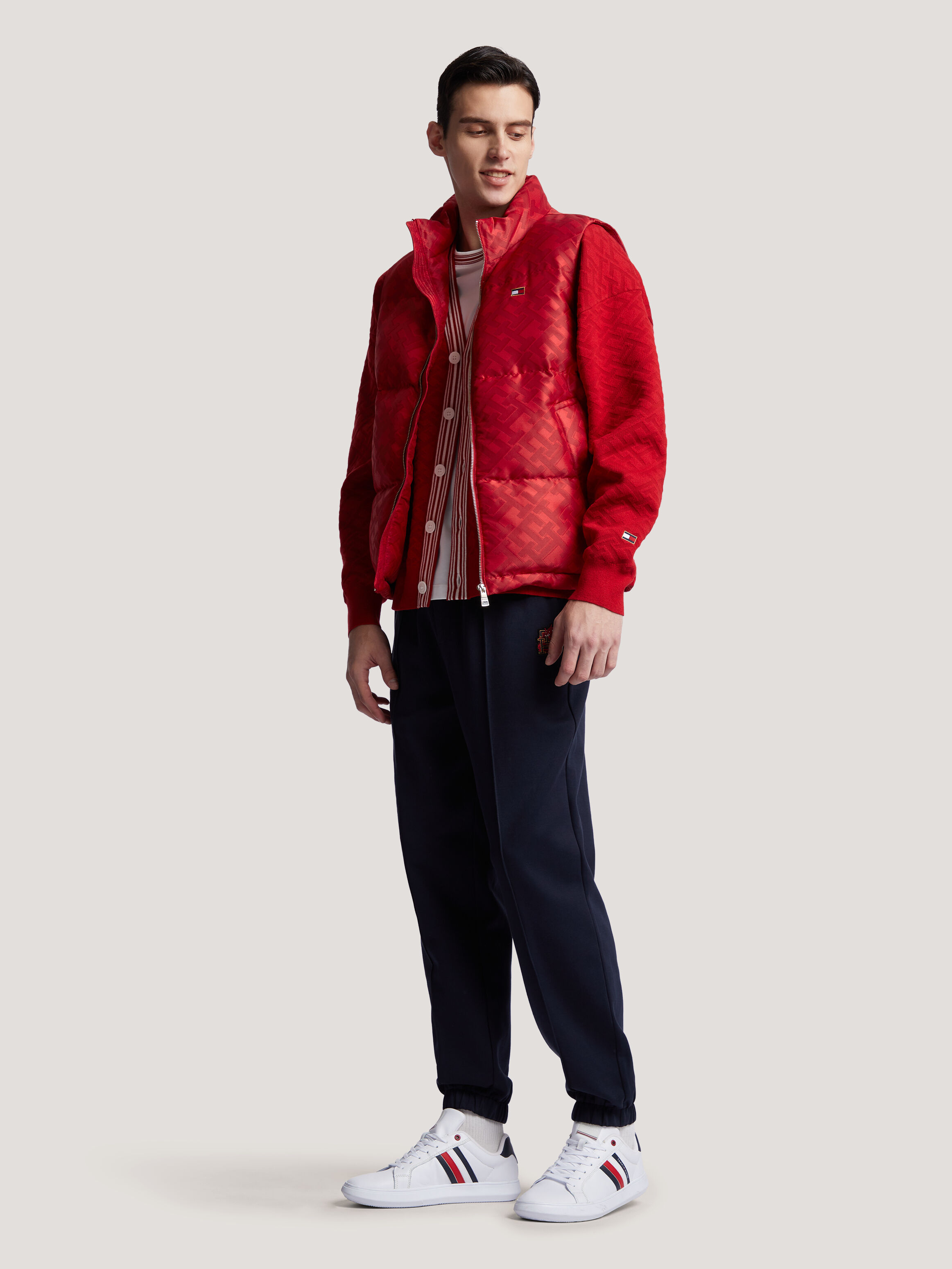 CNY TH Monogram Padded Vest red Tommy Hilfiger Singapore