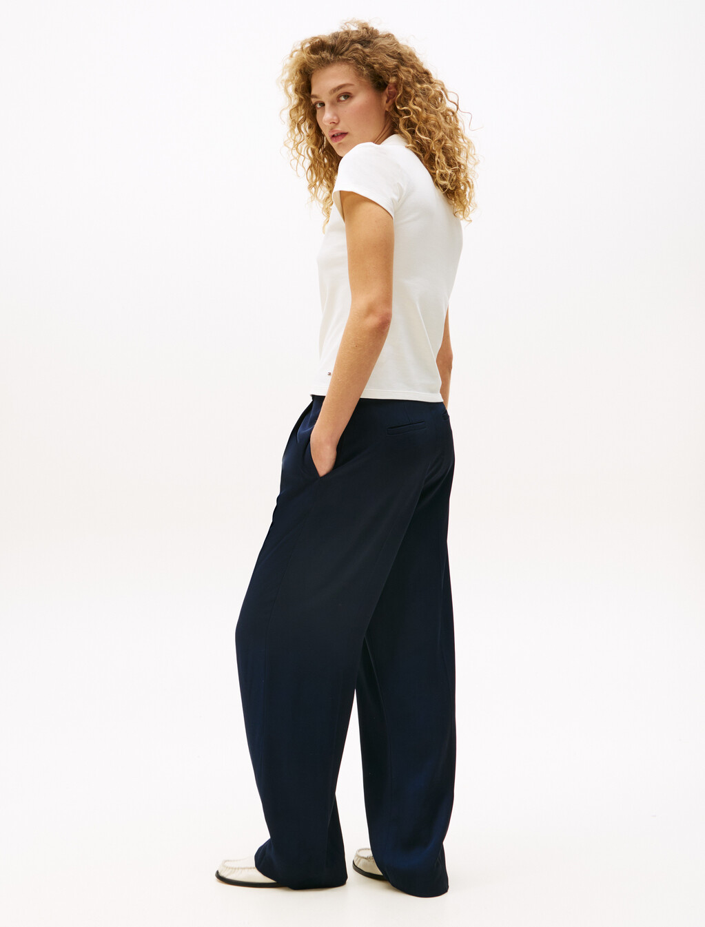 Golden Button Slim Polo, Ivory Silk, hi-res