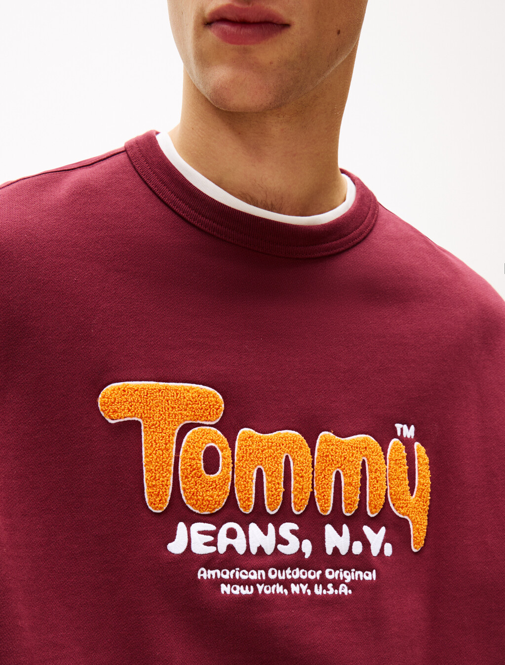 Bouclé Logo Relaxed Sweatshirt, Red Wine, hi-res