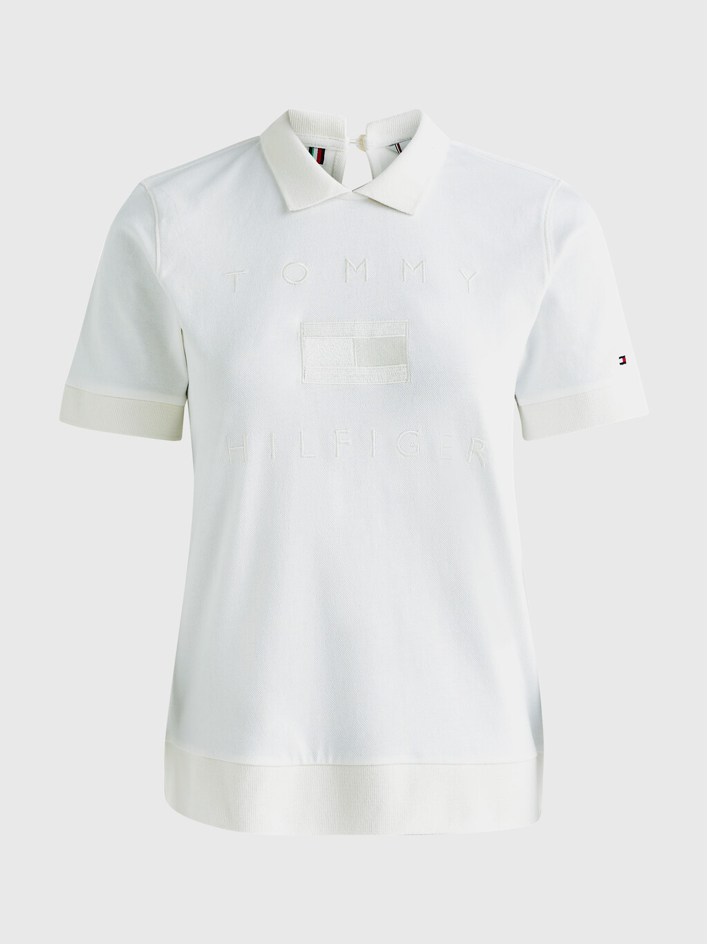 NATURAL DYE TONAL LOGO POLO, Ecru, hi-res