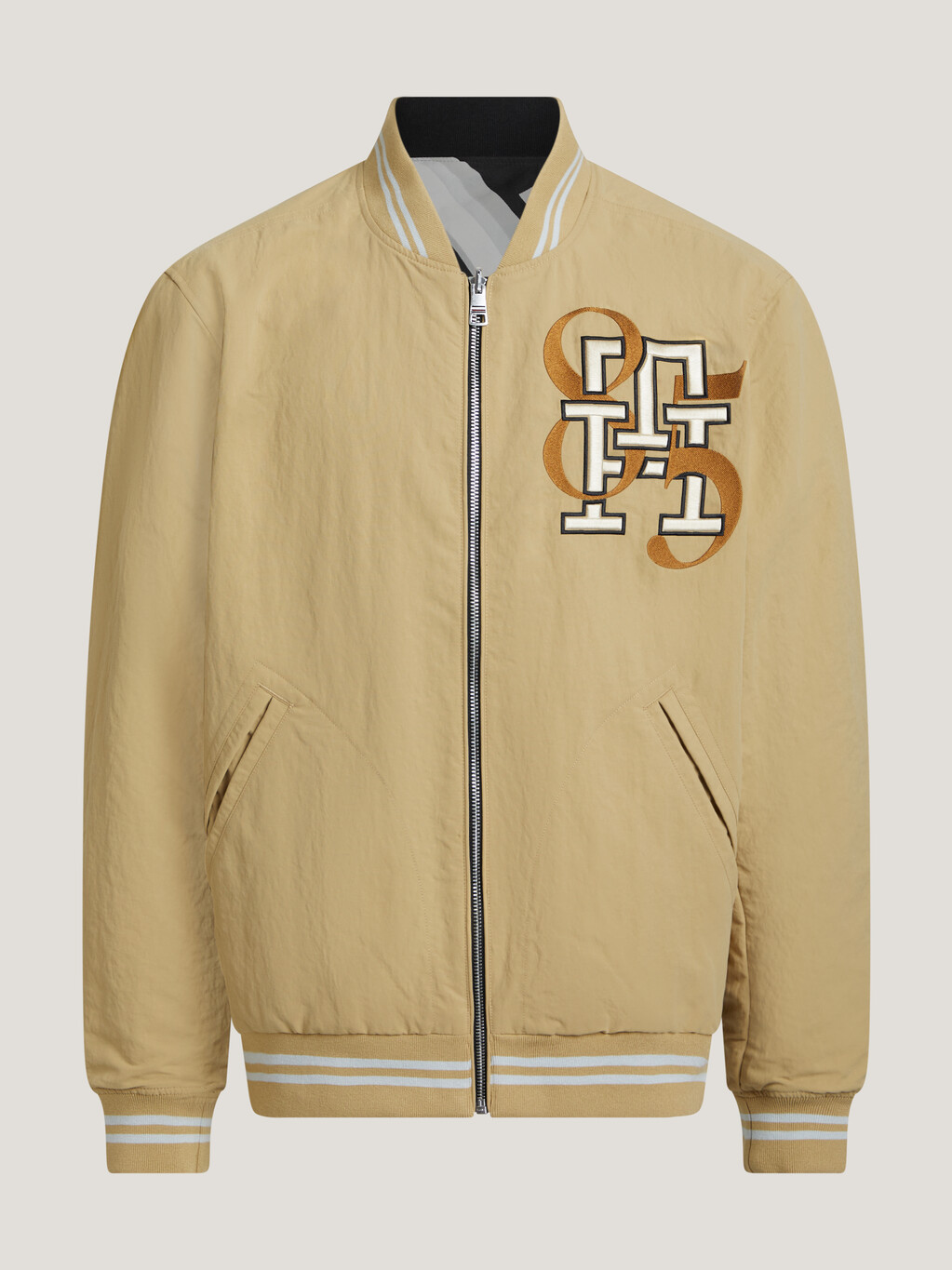 Reversible TH Monogram 85 Varsity Jacket, Classic Khaki, hi-res