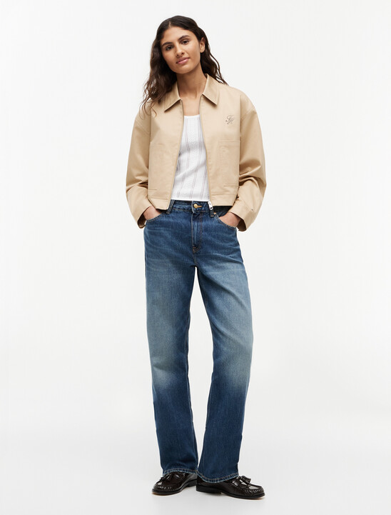 Logo Patch Pocket Twill Short Jacket