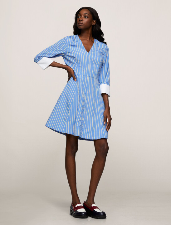 Stripe Fit and Flare Dress