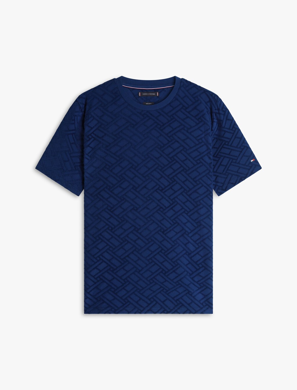 All Over Flag Jacquard T-Shirt, Carbon Navy, hi-res