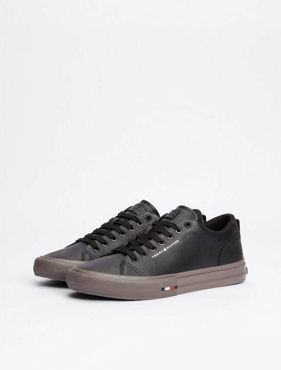 Leather Logo Lace-Up Trainers