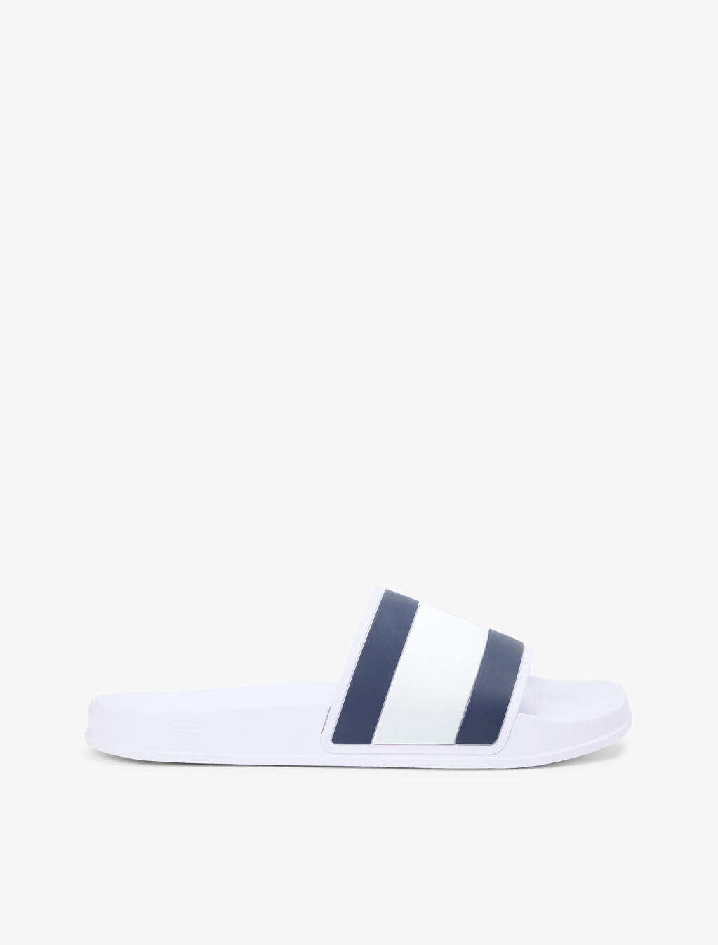 Flag Strap Pool Slides, White, hi-res