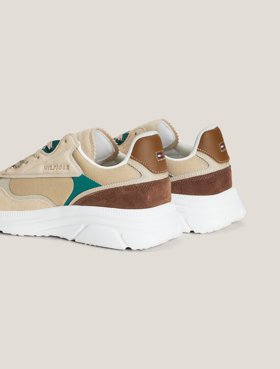 Suede Logo Debossed Runner Trainers