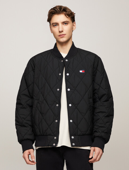 Logo Badge Relaxed Quilted Bomber Jacket