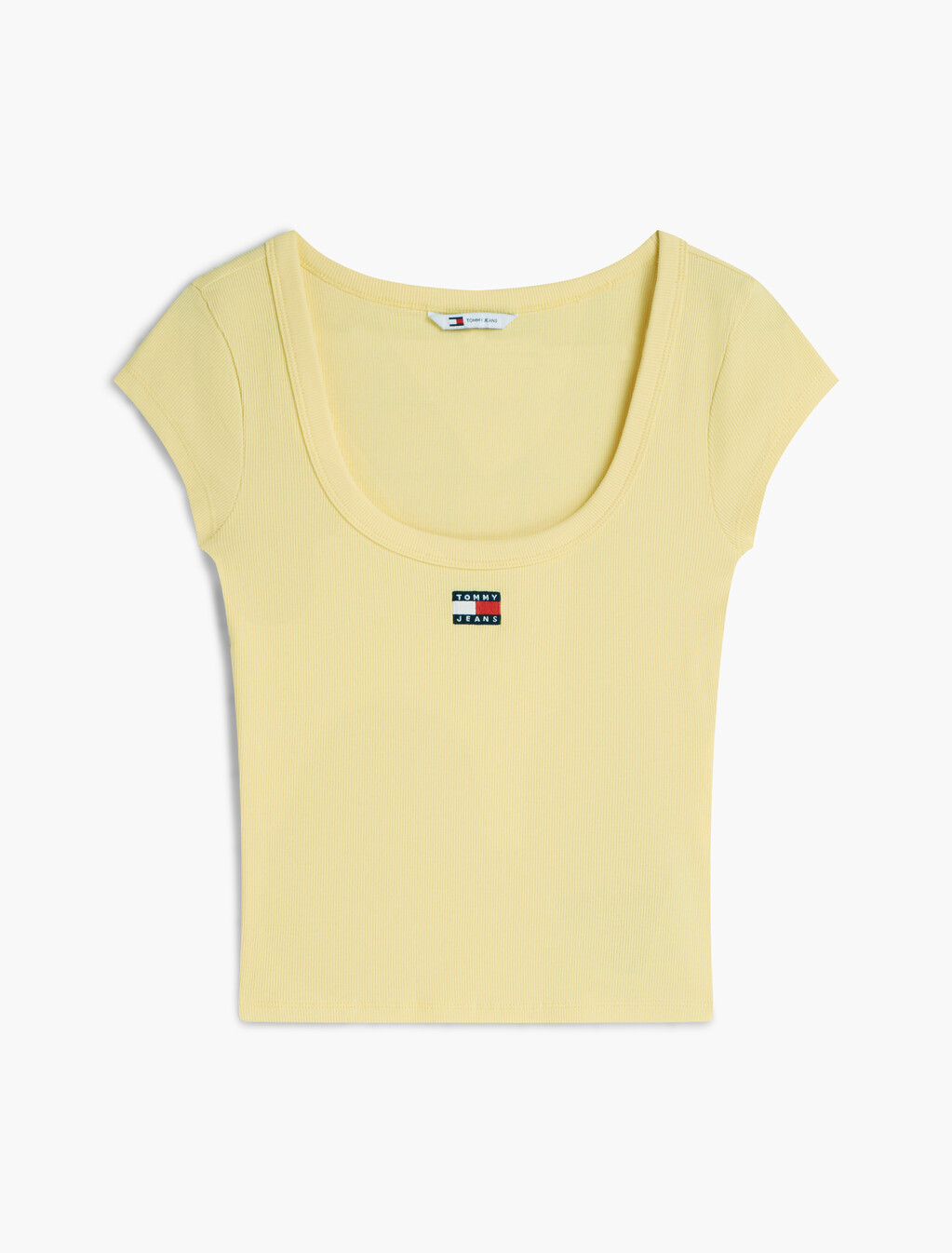 Tommy Badge Scoop Neck Slim T-Shirt, Citronella, hi-res