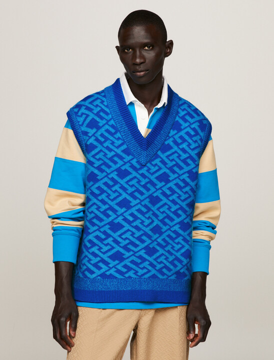 TH Monogram Boxy Sweater Vest