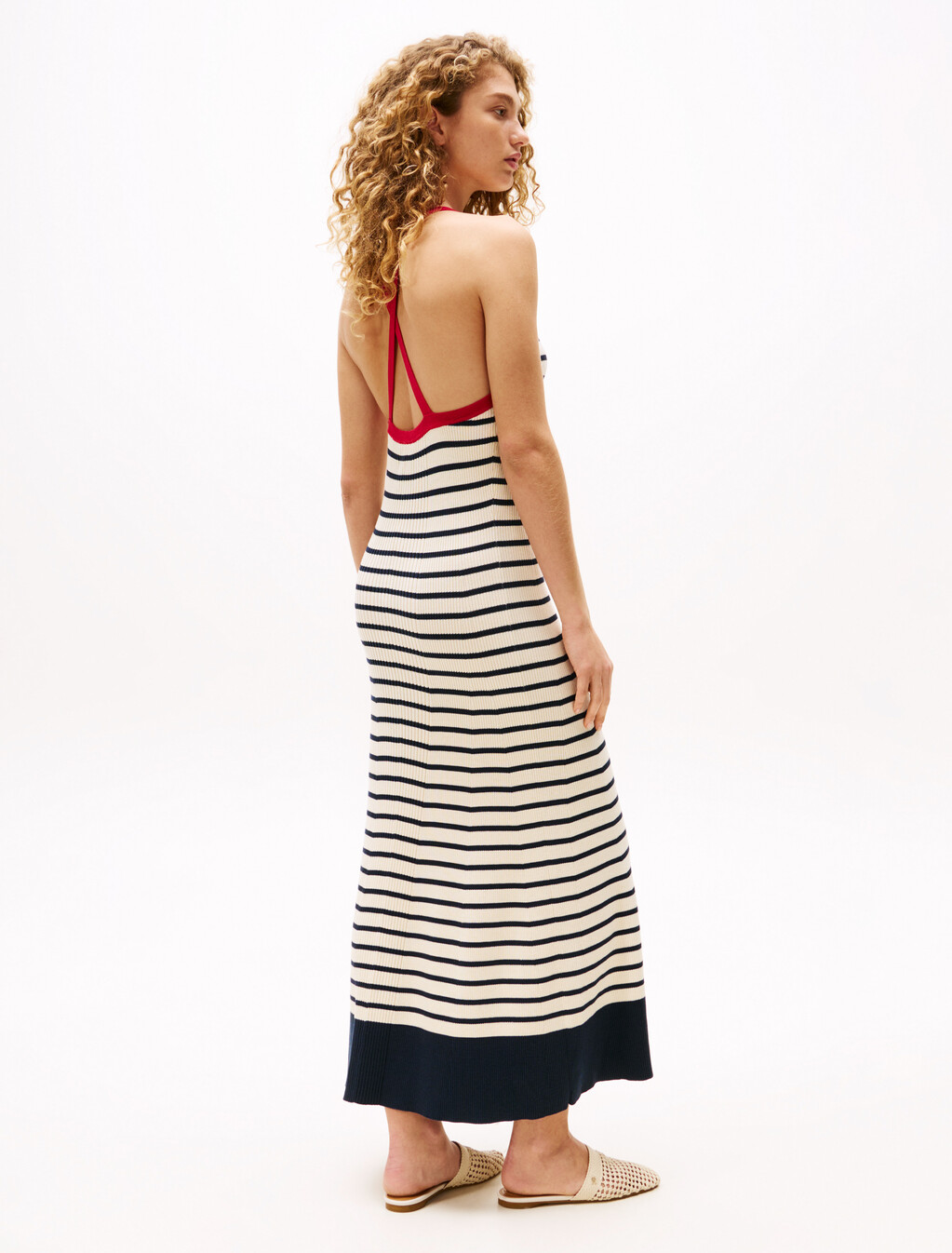 The Sofia Capsule Knit Stripe Maxi Dress, Dark Night Navy Stripe, hi-res