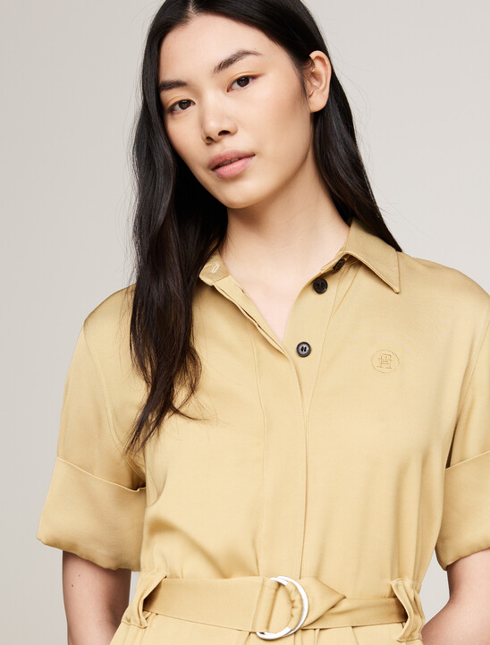 TH Monogram Stamp Midi Utility Dress