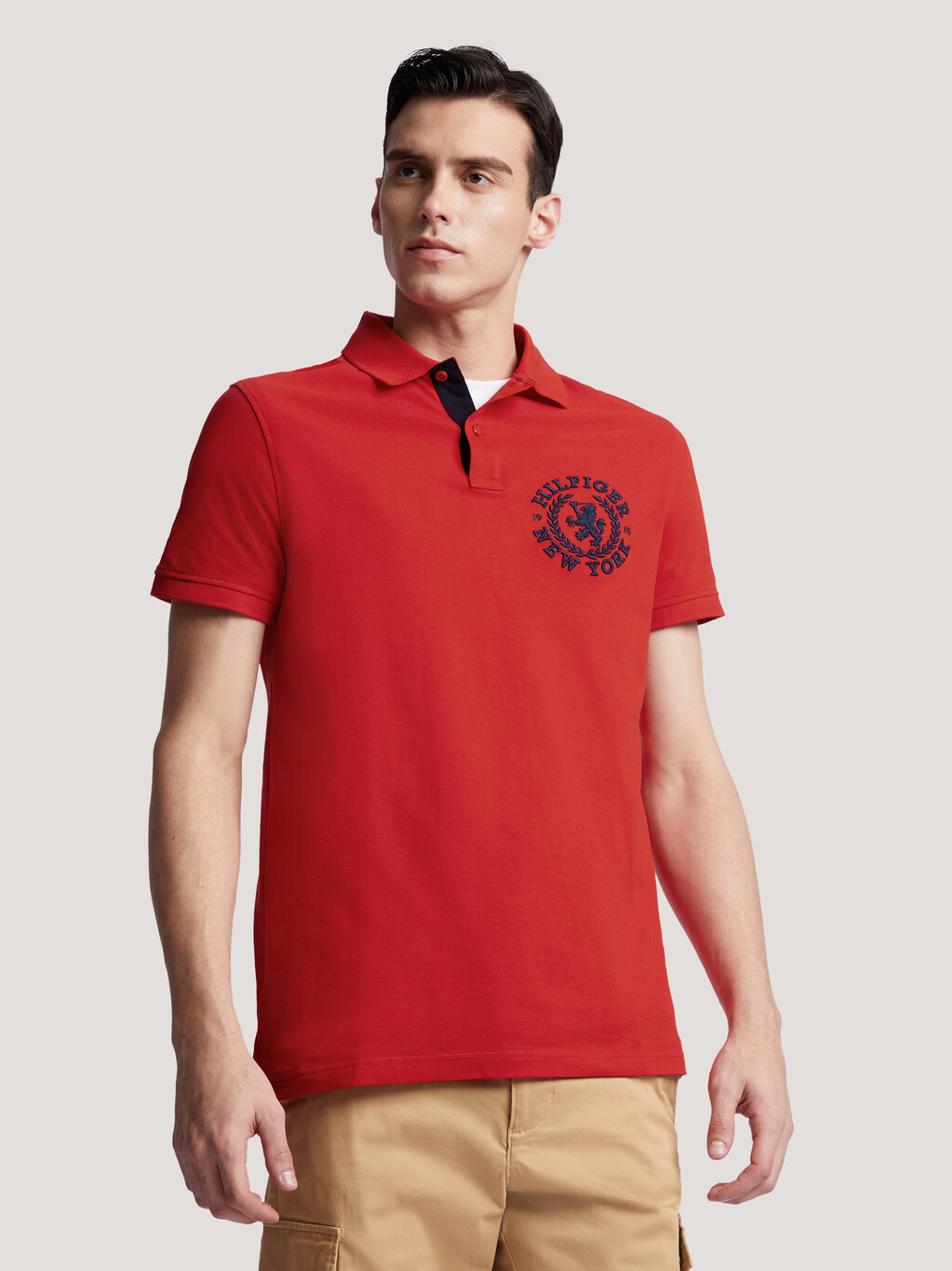 TH Crest Polo, Fierce Red, hi-res