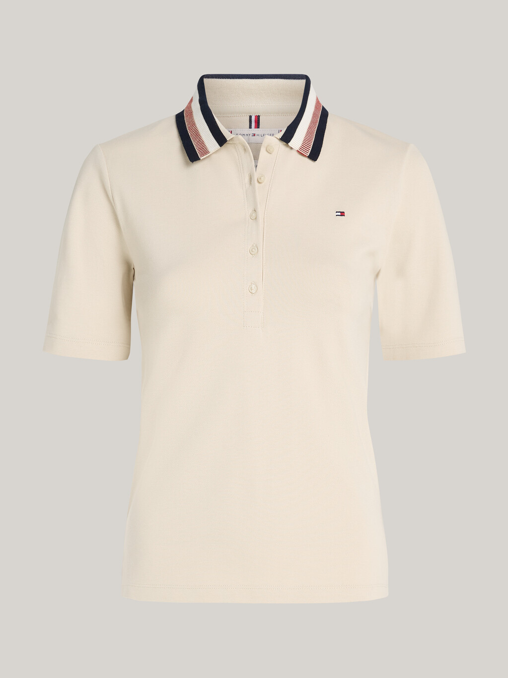 Slim Pique Polo Shirt, Country Ivory, hi-res