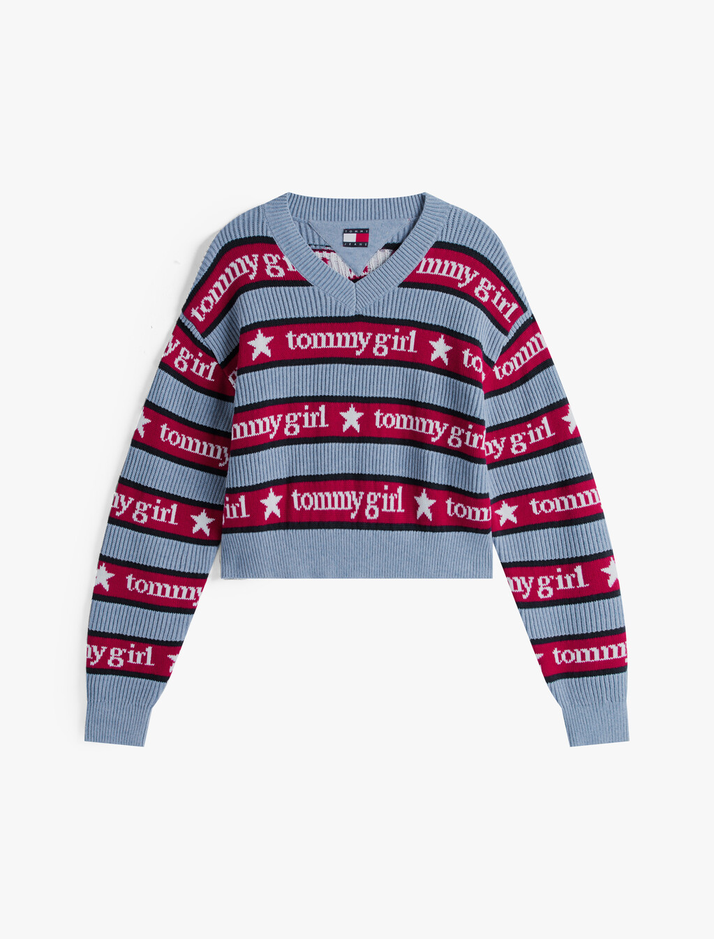 Tommy Girl Relaxed Stripe Jumper, Sweet Blue, hi-res