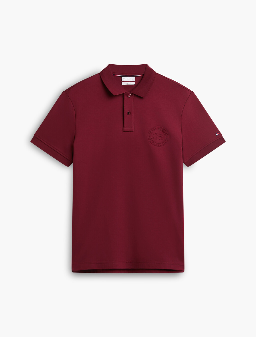 Regular Fit Interlock Knit Polo Shirt, Burgundy, hi-res